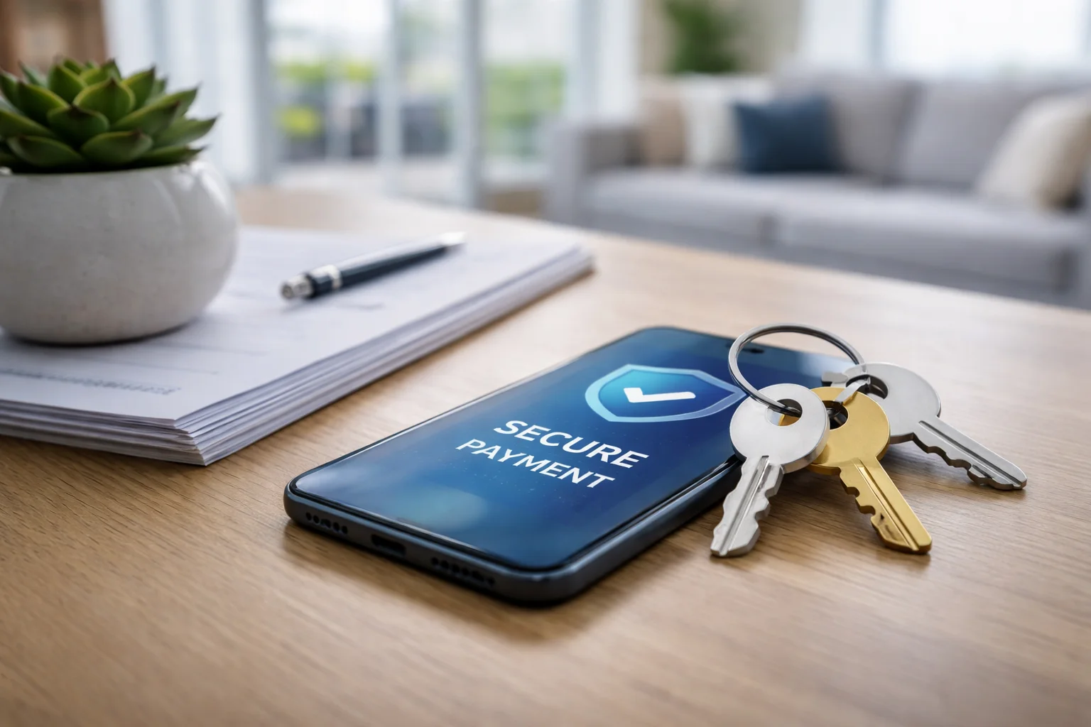 Secure payment with phone and keys